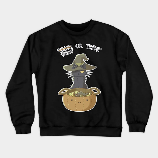 Treat or Treat Crewneck Sweatshirt by Pastelkatto